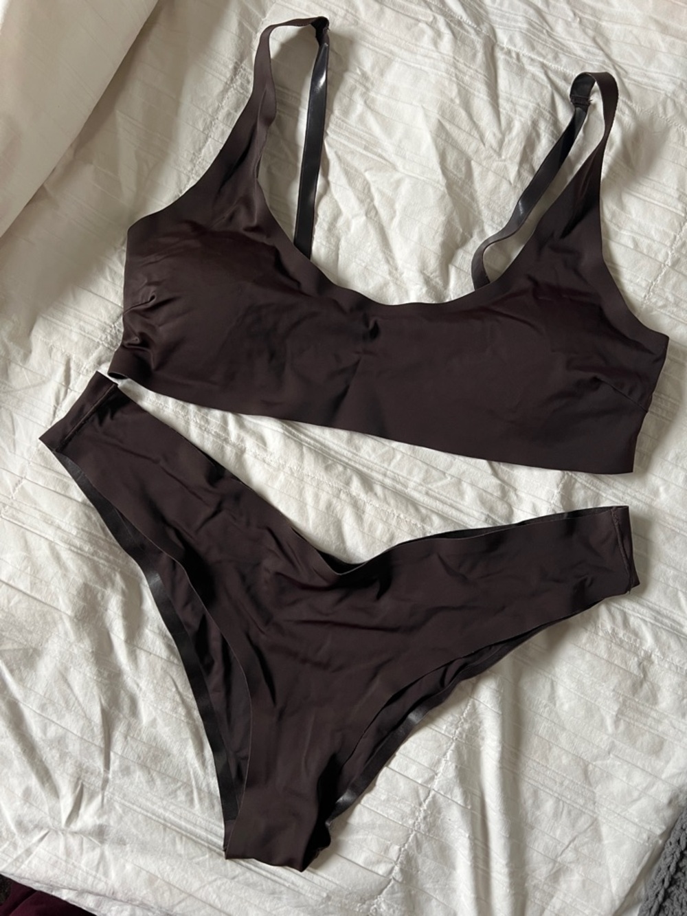 One With Seamless Dark Brown Bikini